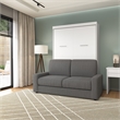 Bestar Nebula 2-Piece Modern Wood Full Wall Bed Set in White and Gray