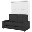 Bestar Nebula 2-Piece Modern Wood Full Wall Bed Set in White and Gray