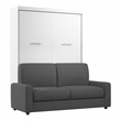 Bestar Nebula 2-Piece Modern Wood Queen Wall Bed Set in White and Gray