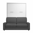 Bestar Nebula 2-Piece Modern Wood Queen Wall Bed Set in White and Gray