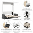 Bestar Nebula 2-Piece Modern Wood Queen Wall Bed Set in White and Gray