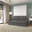 Bestar Nebula 2-Piece Modern Wood Queen Wall Bed Set in White and Gray