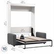 Bestar Pur Full Murphy Bed with Sofa (73W) in White