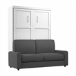 Bestar Pur 2 Piece Queen Wall Bed Set in White and Gray