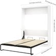 Bestar Pur 4 Piece Queen Wall Bed Set in White and Gray