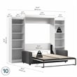 Bestar Pur 4 Piece Queen Wall Bed Set in White and Gray