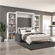 Bestar Pur 4 Piece Queen Wall Bed Set in White and Gray