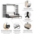 Bestar Pur 4 Piece Queen Wall Bed Set in White and Gray
