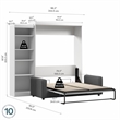 Bestar Pur 3 Piece Queen Wall Bed Set in White and Gray