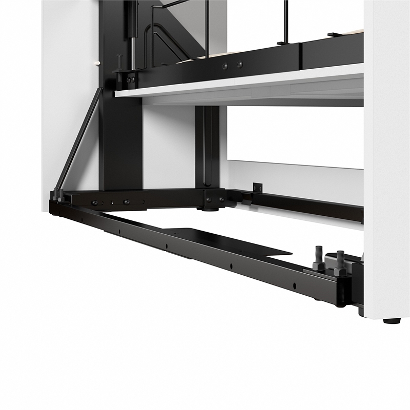 Bestar Pur Full Murphy Bed with Sofa and Shelving Units (109W) in White