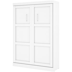 Bestar Pur Full Murphy Bed with Sofa and Shelving Unit (90W) in White