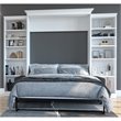 Bestar Versatile Wood Queen Murphy Bed with Sofa & Organizers in White
