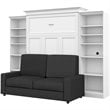 Bestar Versatile Wood Queen Murphy Bed with Sofa & Organizers in White