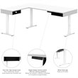 Bestar Pro-Vega L Shaped Adjustable Standing Desk in White and Black