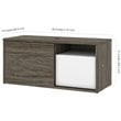 Bestar Pro-Vega L Shaped Adjustable Standing Desk with Credenza in Walnut Gray