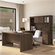 Logan U or L Shaped Desk with Hutch in Antigua - Engineered Wood