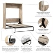 Cielo 60W Full Murphy Bed in Bark Gray and White - Engineered Wood