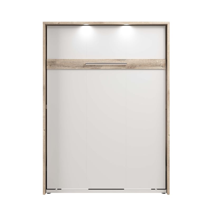 Cielo 60W Full Murphy Bed in Bark Gray and White - Engineered Wood