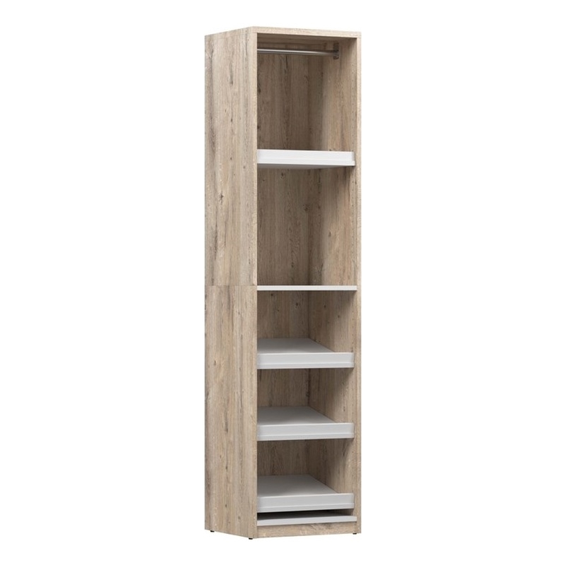 Cielo 20W Closet Organizer in Rustic Brown and White - Engineered Wood