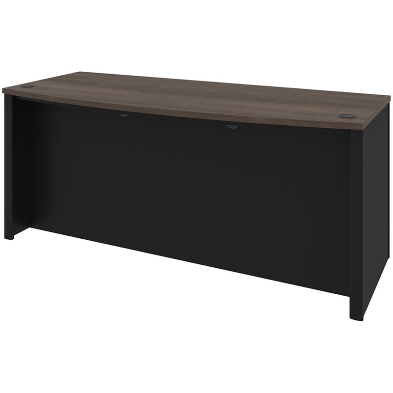 Bestar Connexion Bowfront Writing Desk in Antigua and Black
