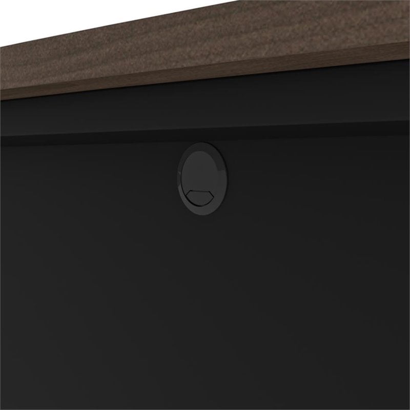 Bestar Connexion Bowfront Writing Desk in Antigua and Black