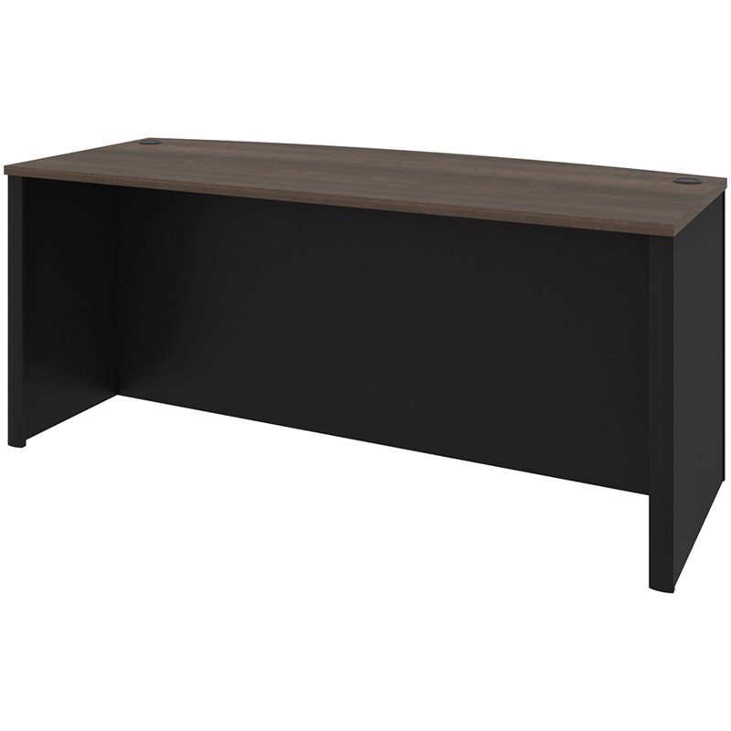 Bestar Connexion Bowfront Writing Desk in Antigua and Black