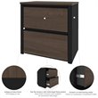 Bestar Connexion 2 Drawer Lateral File Cabinet in Antigua and Black