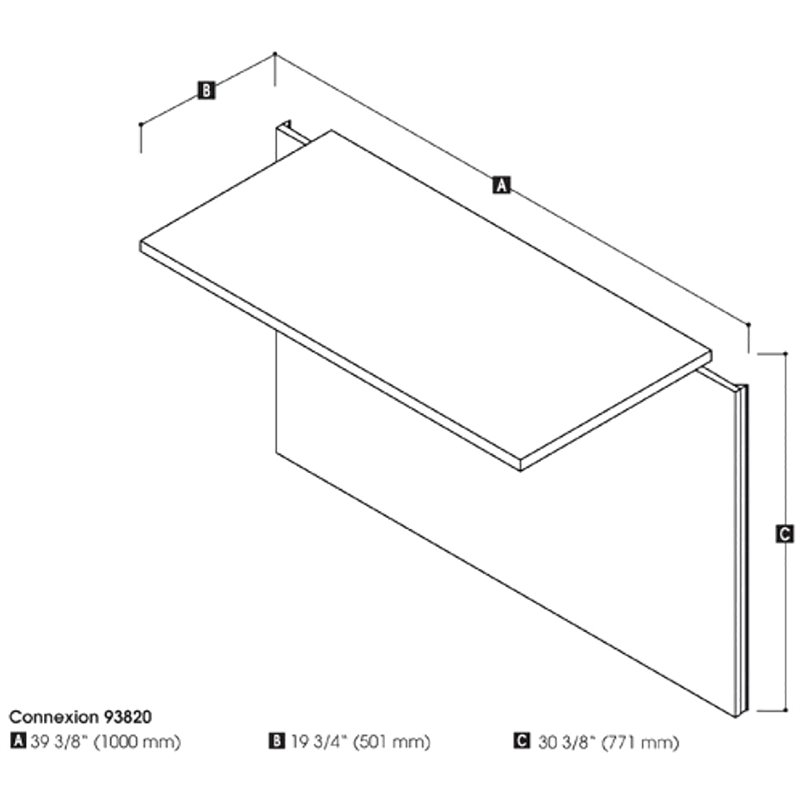 Bestar Connexion Desk Bridge in Antigua and Black