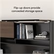 Connexion U Shaped Desk with Hutch in Antigua and Black - Engineered Wood