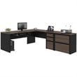 Bestar Connexion 5 Piece L Shaped Office Set in Antigua and Black