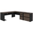 Bestar Connexion 5 Piece L Shaped Office Set in Antigua and Black