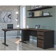 Bestar Connexion 2 Piece Standing Desk Set in Antigua and Black