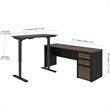 Bestar Connexion 2 Piece Standing Desk Set in Antigua and Black