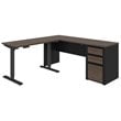Bestar Connexion 2 Piece Standing Desk Set in Antigua and Black