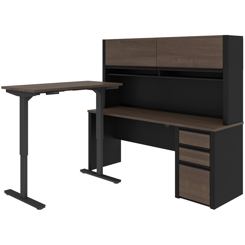 Bestar Connexion 3 Piece Standing Desk Set in Antigua and Black