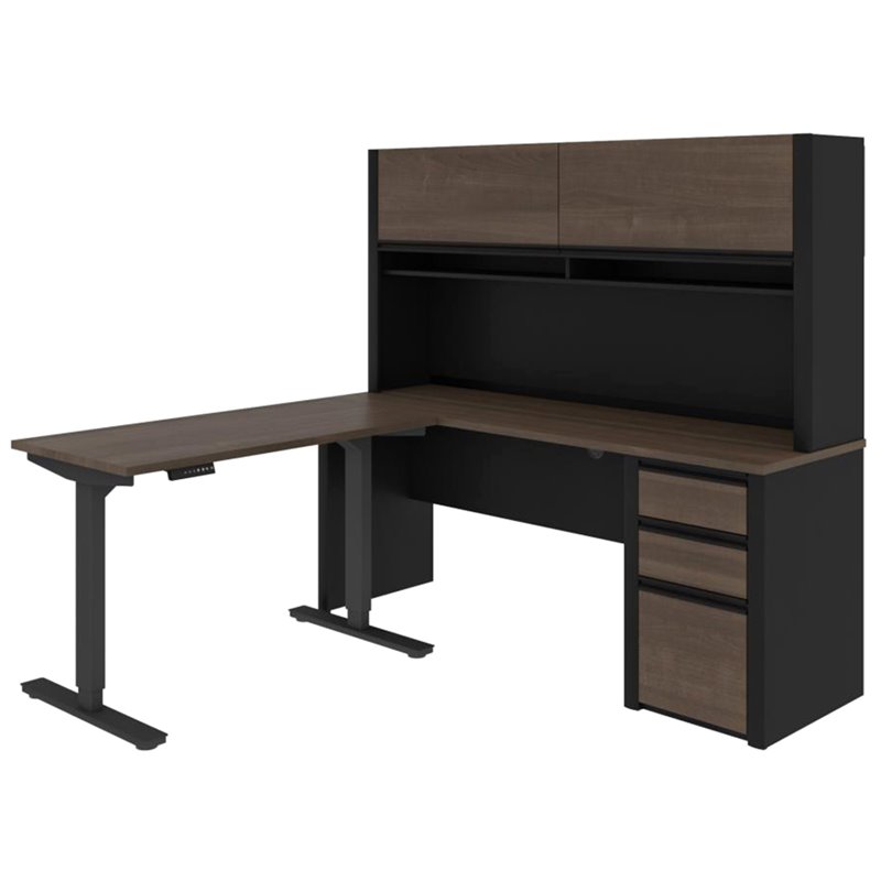 Bestar Connexion 3 Piece Standing Desk Set in Antigua and Black