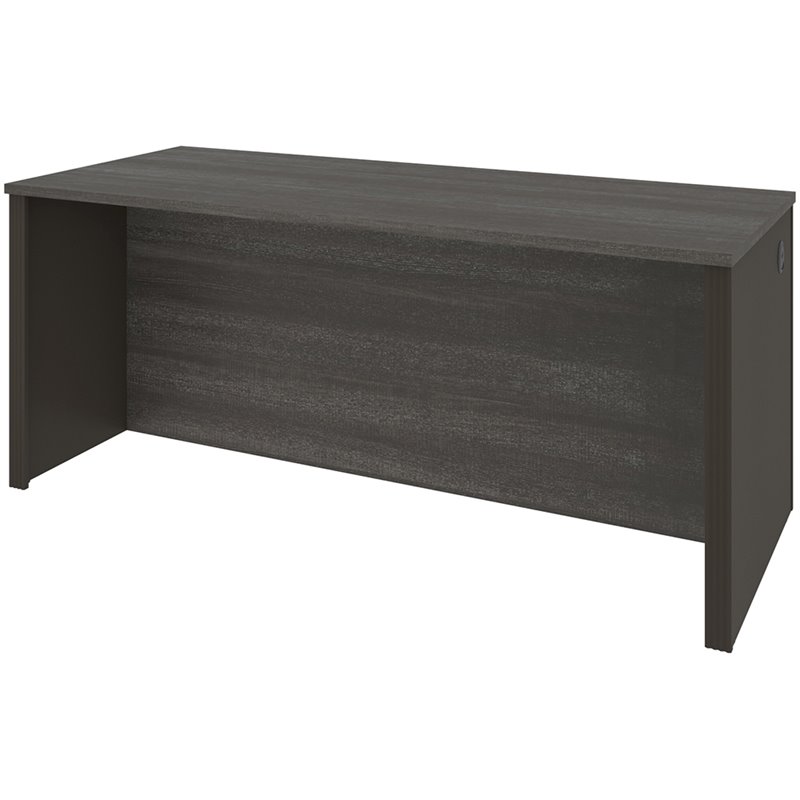 Bestar Prestige Plus Executive Writing Desk in Bark Gray and Slate