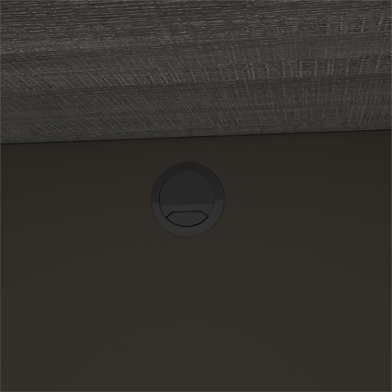 Bestar Prestige Plus Credenza Desk in Bark Gray and Slate