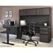 Bestar Prestige Plus 4 Piece Standing Desk Set in Bark Gray and Slate
