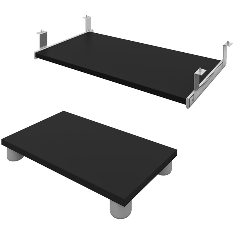 Bestar Connexion Keyboard Shelf and CPU Platform in Black
