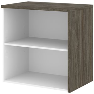bestar gemma bookcase in walnut gray and white