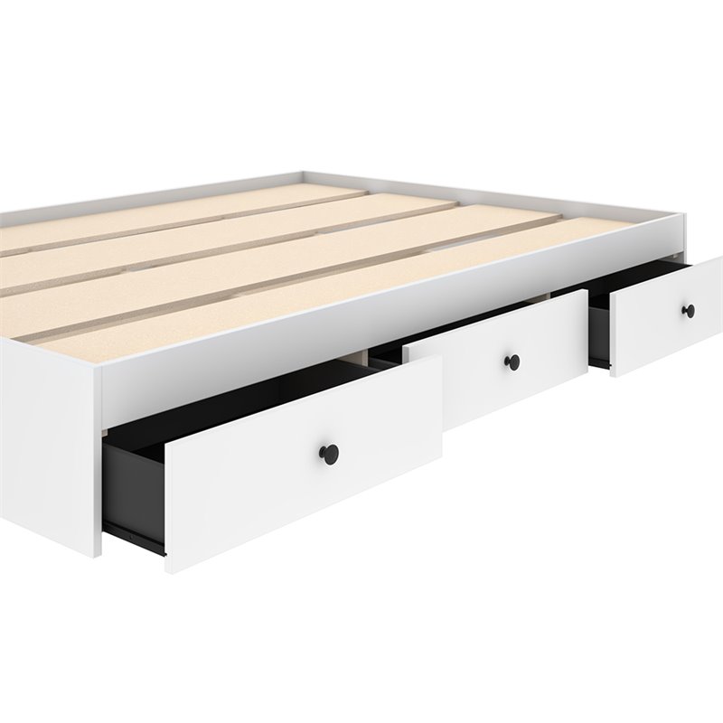 Bestar Mira Full Platform Storage Mates Bed in White Cymax Business