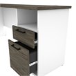Bestar Norma L Shaped Computer Desk in Walnut Gray and White