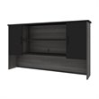 Bestar Norma 2 Door Desk Hutch in Black and Bark Gray