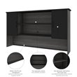 Bestar Norma 2 Door Desk Hutch in Black and Bark Gray