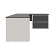 Bestar Connexion L-Shaped Desk with 1 Oversized Pedestal in Sandstone & Slate