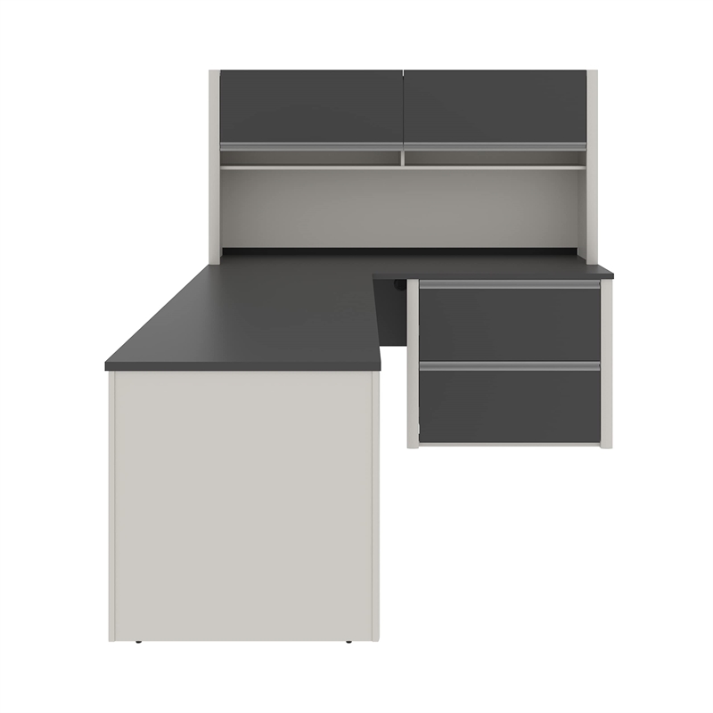 Bestar Connexion L-Shaped Office Set in Sandstone & Slate
