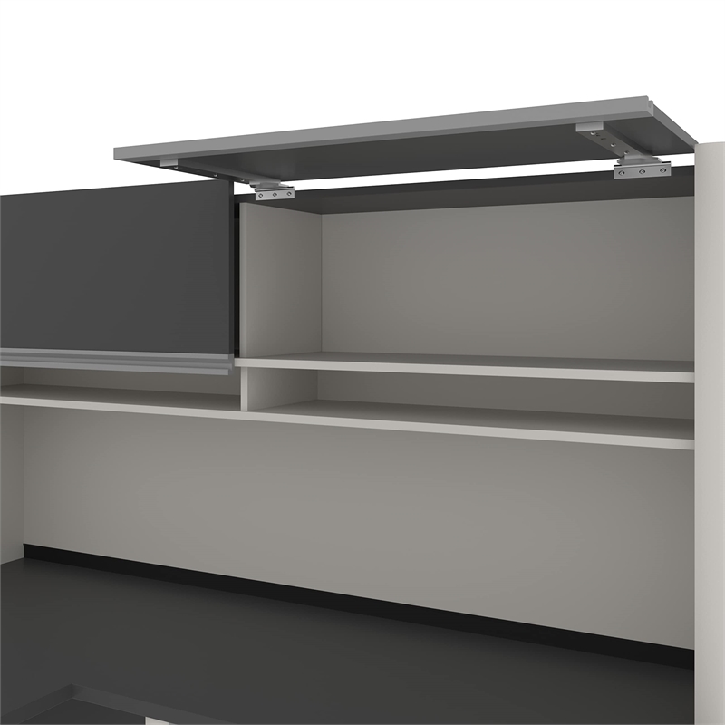 Bestar Connexion L-Shaped Office Set in Sandstone & Slate