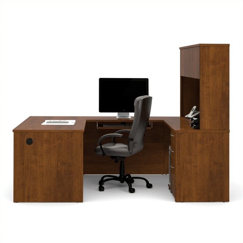 Bestar Embassy UDesk with Hutch in Tuscany Brown 6085763