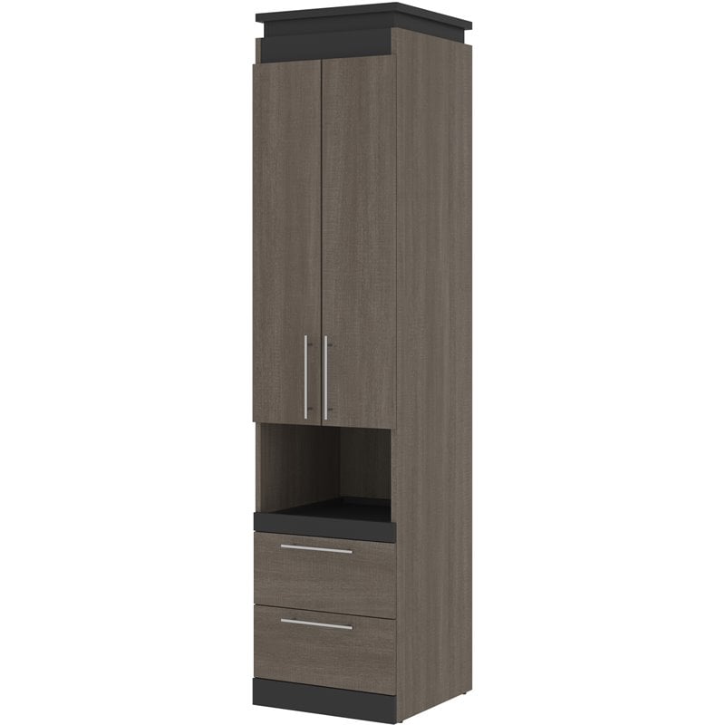 Bestar Orion 20" Storage with PullOut Shelf in Bark Gray and